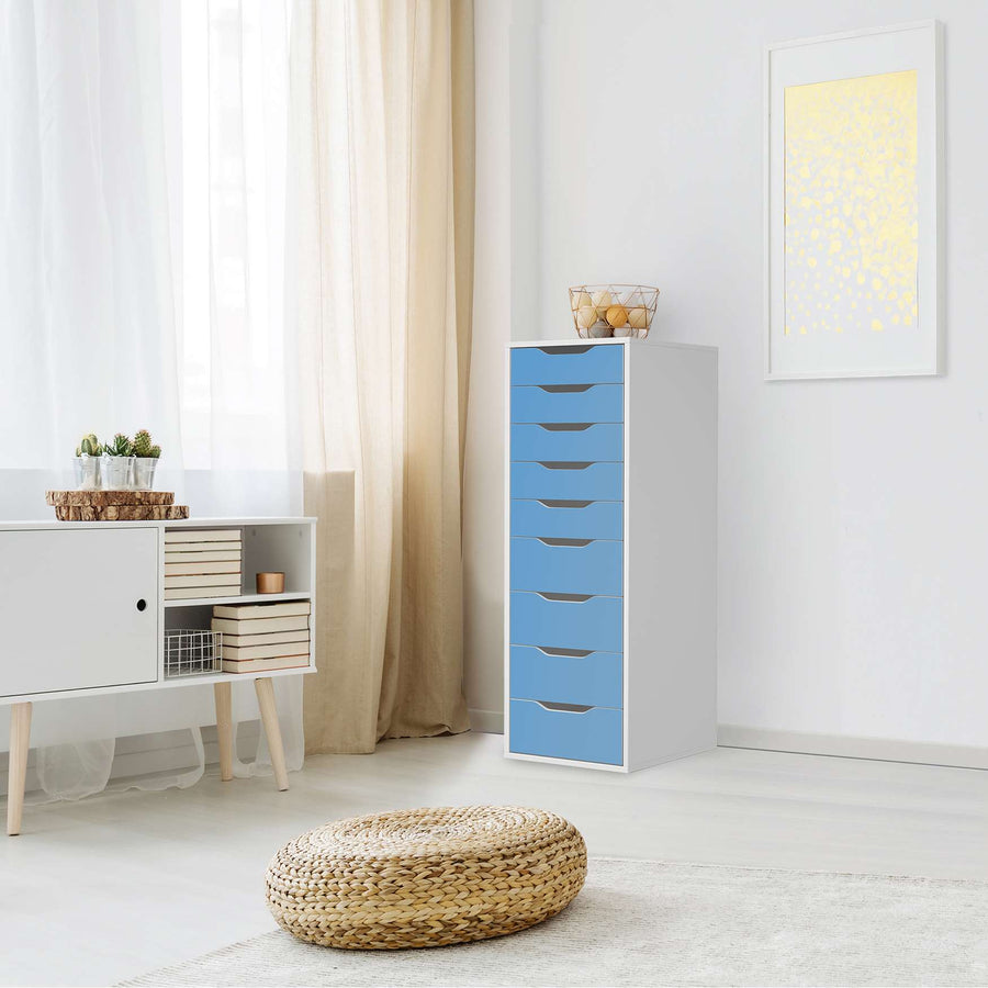 Folie für Möbel Blau Light - IKEA Alex 9 Schubladen - Wohnzimmer