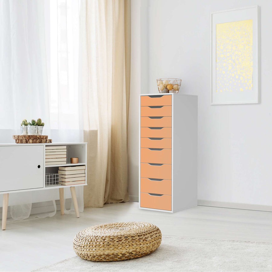 Folie für Möbel Orange Light - IKEA Alex 9 Schubladen - Wohnzimmer