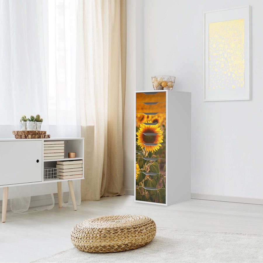 Folie für Möbel Sunflowers - IKEA Alex 9 Schubladen - Wohnzimmer