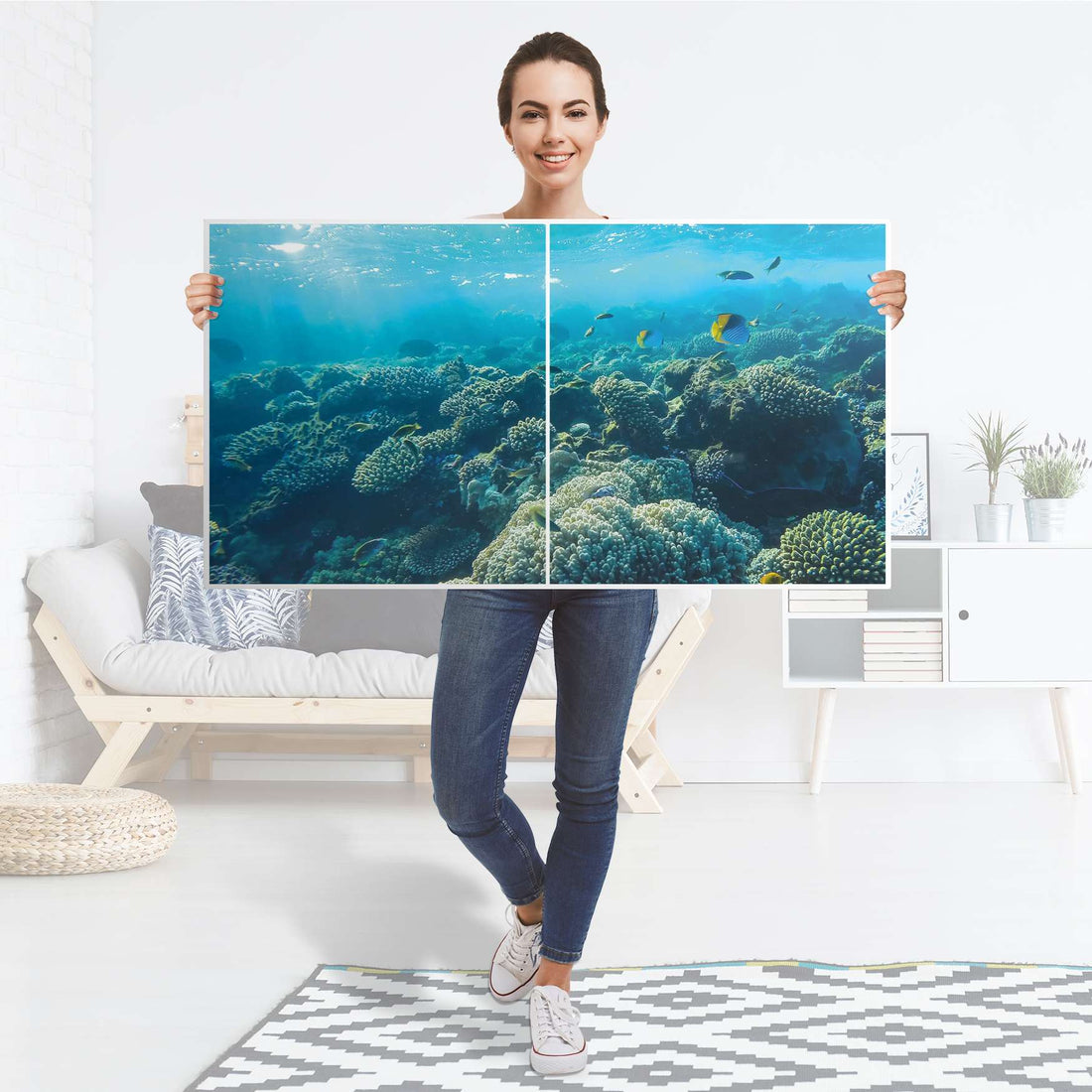 Folie für Möbel Underwater World - IKEA Besta Regal Quer 2 Türen - Folie