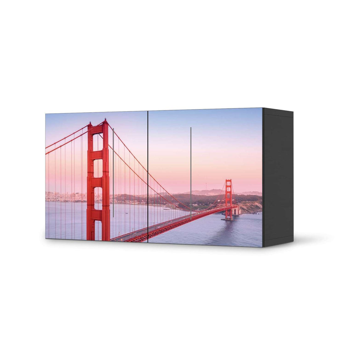 Folie für Möbel Golden Gate - IKEA Besta Regal Quer 2 Türen - schwarz