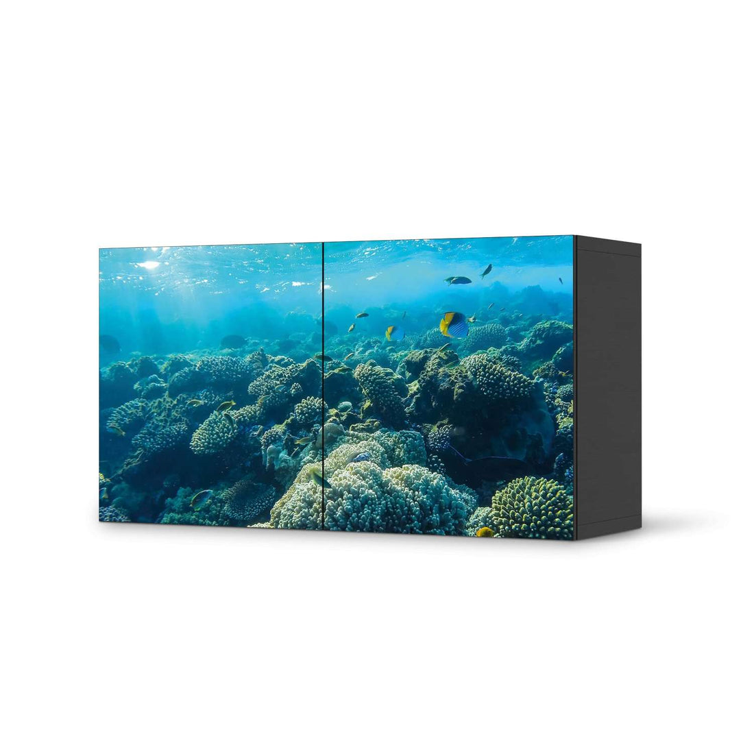 Folie für Möbel Underwater World - IKEA Besta Regal Quer 2 Türen - schwarz