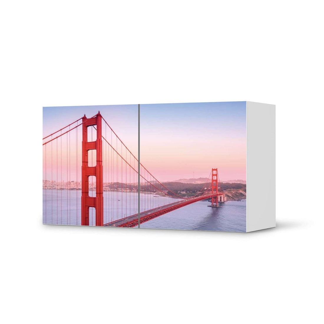 Folie für Möbel Golden Gate - IKEA Besta Regal Quer 2 Türen  - weiss