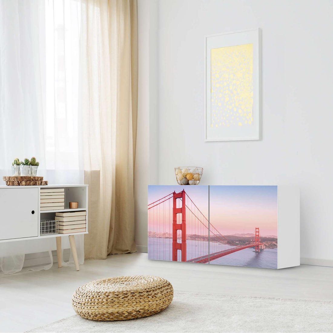 Folie für Möbel Golden Gate - IKEA Besta Regal Quer 2 Türen - Wohnzimmer