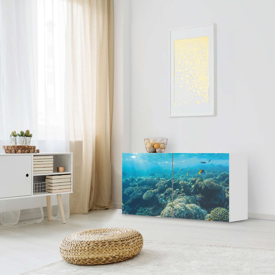 Folie für Möbel Underwater World - IKEA Besta Regal Quer 2 Türen - Wohnzimmer