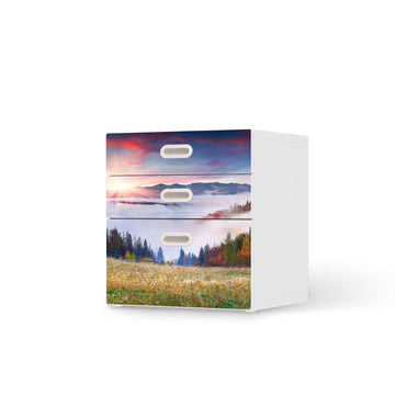 Folie für Möbel Herbstwald - IKEA Stuva / Fritids Kommode - 3 Schubladen  - weiss