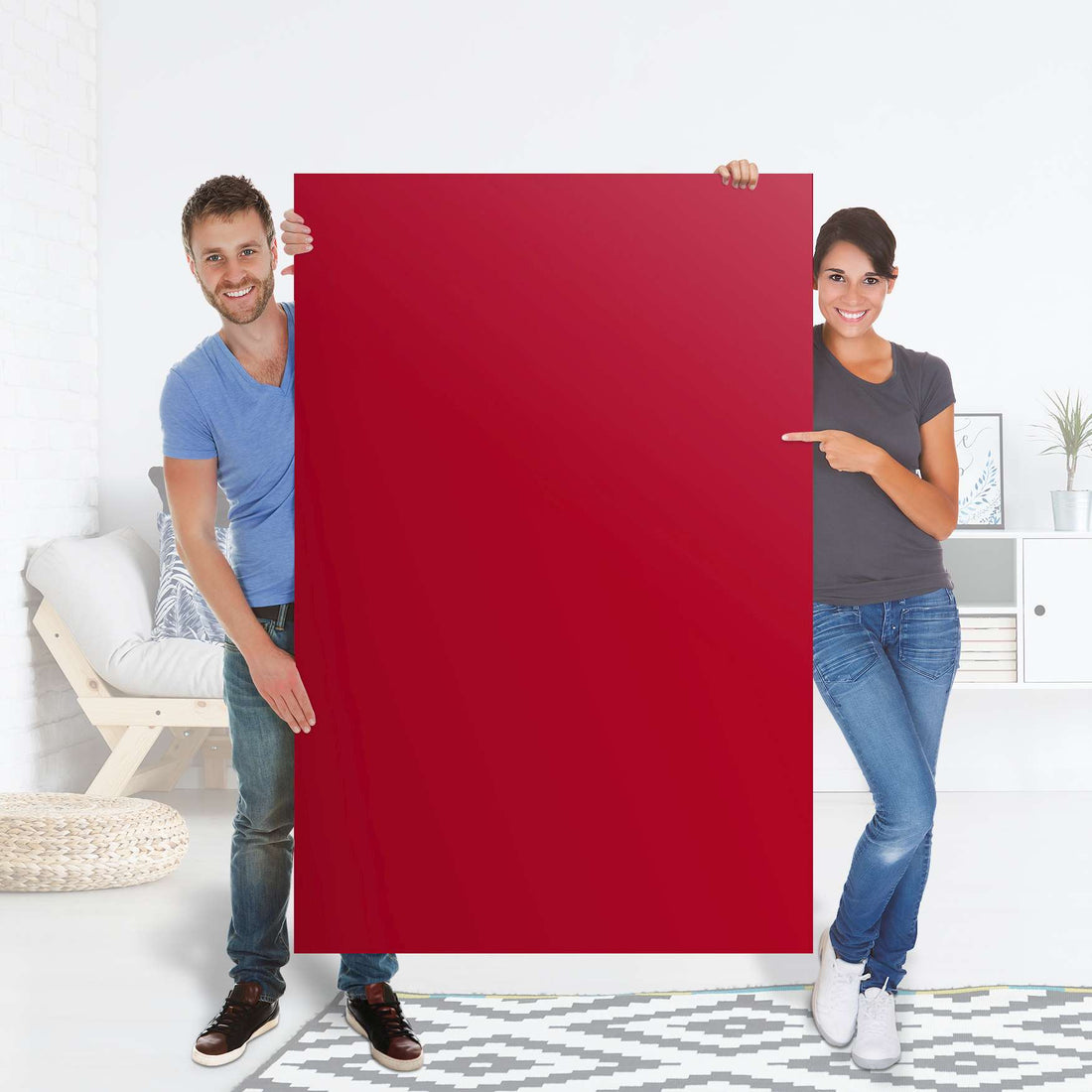 Selbstklebender Folienbogen Rot Dark - Größe: 100x150 cm