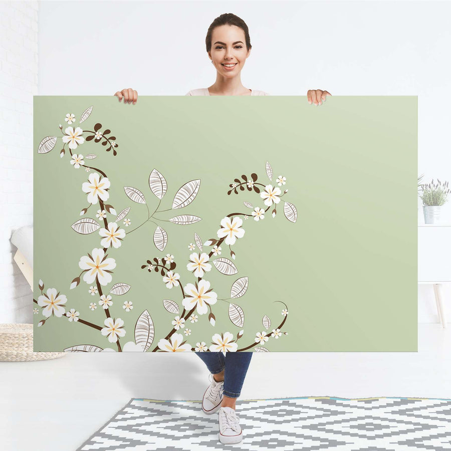 Selbstklebender Folienbogen White Blossoms - Größe: 150x100 cm