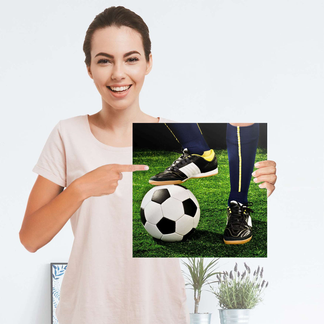 Selbstklebender Folienbogen Fussballstar - Größe: 30x30 cm