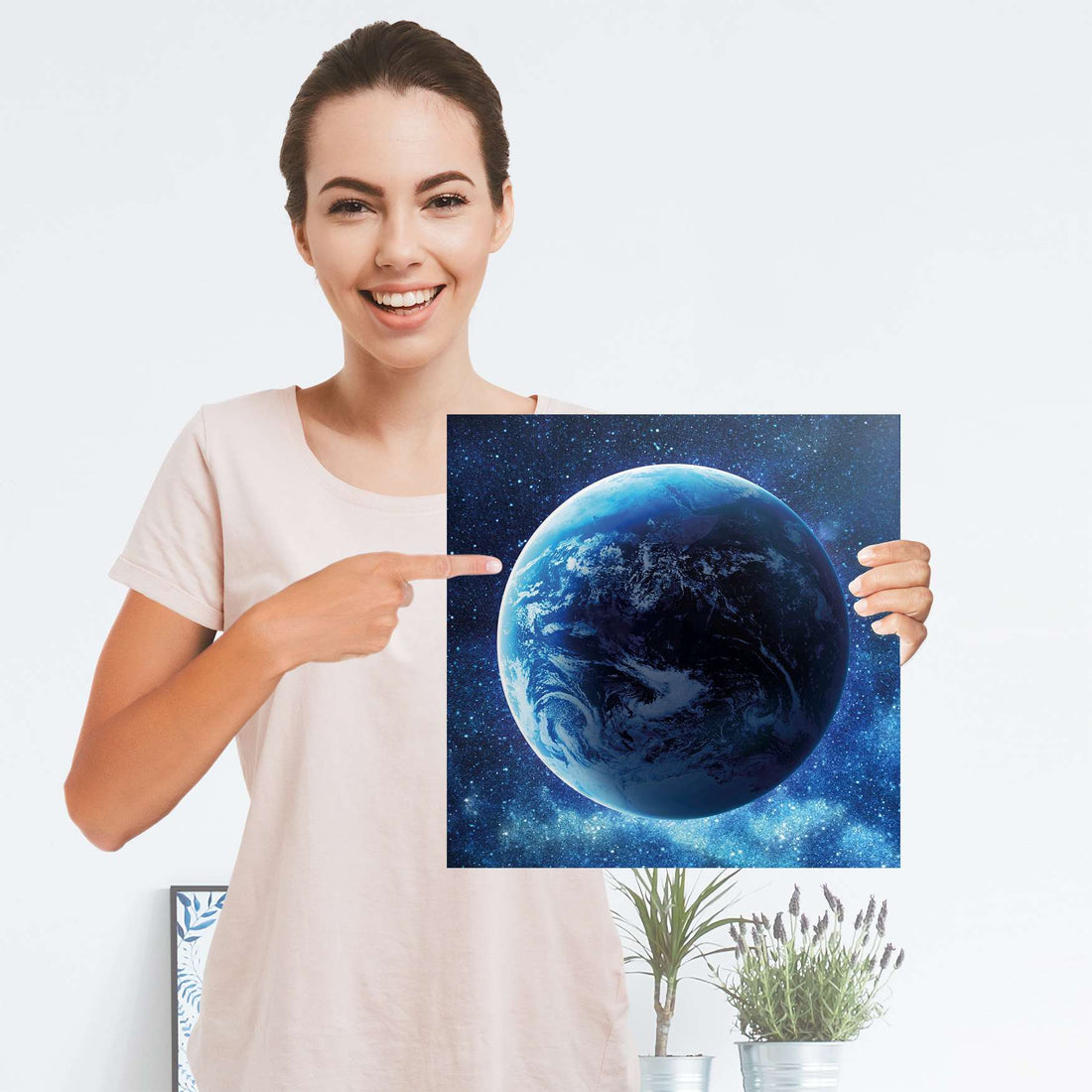 Selbstklebender Folienbogen Planet Blue - Größe: 30x30 cm