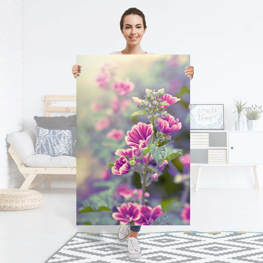 Selbstklebender Folienbogen Flower Gaze - Größe: 80x120 cm