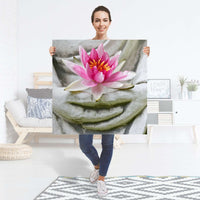 Selbstklebender Folienbogen Flower Buddha - Größe: 90x90 cm