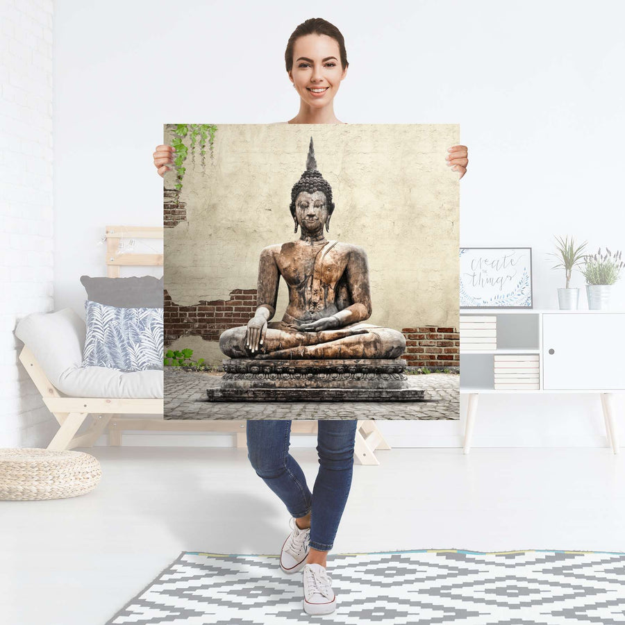 Selbstklebender Folienbogen Relaxing Buddha - Größe: 90x90 cm