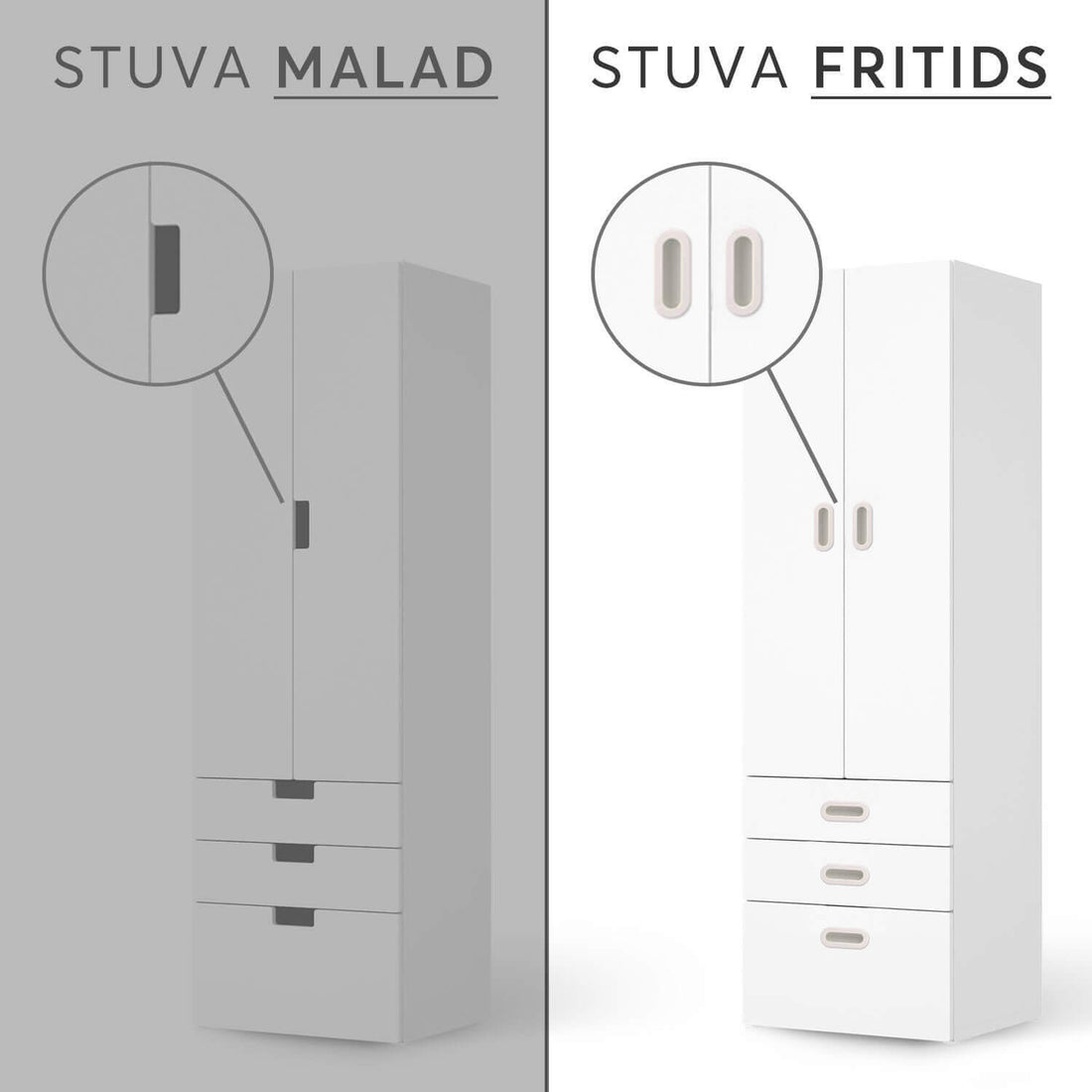 Vergleich IKEA Stuva Fritids / Malad - Grau Dark