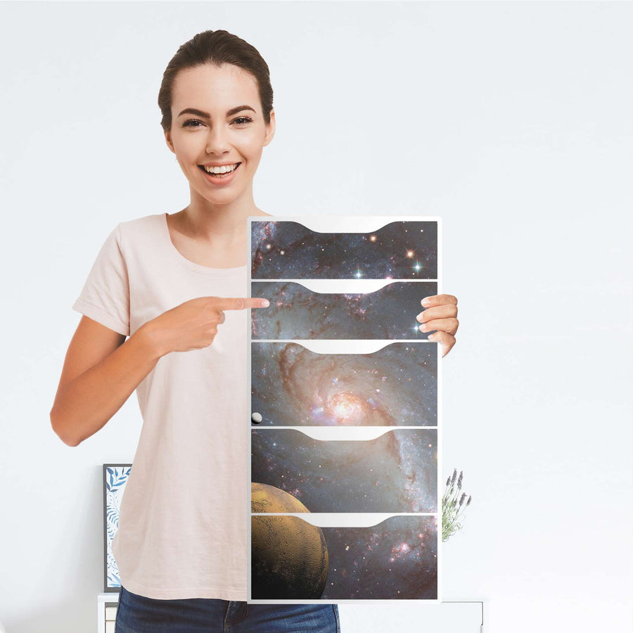 Klebefolie für Möbel Milky Way - IKEA Alex 5 Schubladen - Folie