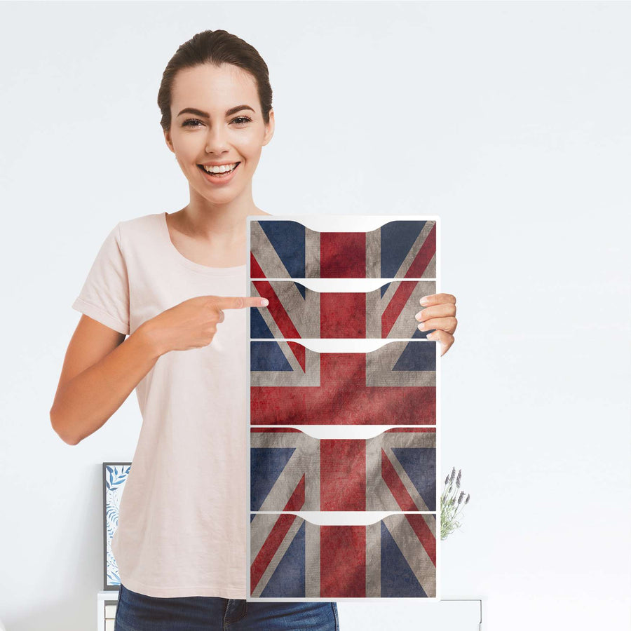 Klebefolie für Möbel Union Jack - IKEA Alex 5 Schubladen - Folie