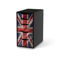 Klebefolie für Möbel Union Jack - IKEA Alex 5 Schubladen - schwarz