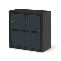 Klebefolie für Möbel Blaugrau Dark - IKEA Kallax Regal 4 Türen - schwarz