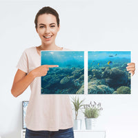 Möbel Klebefolie Underwater World - IKEA Expedit Regal 2 Türen Quer - Folie