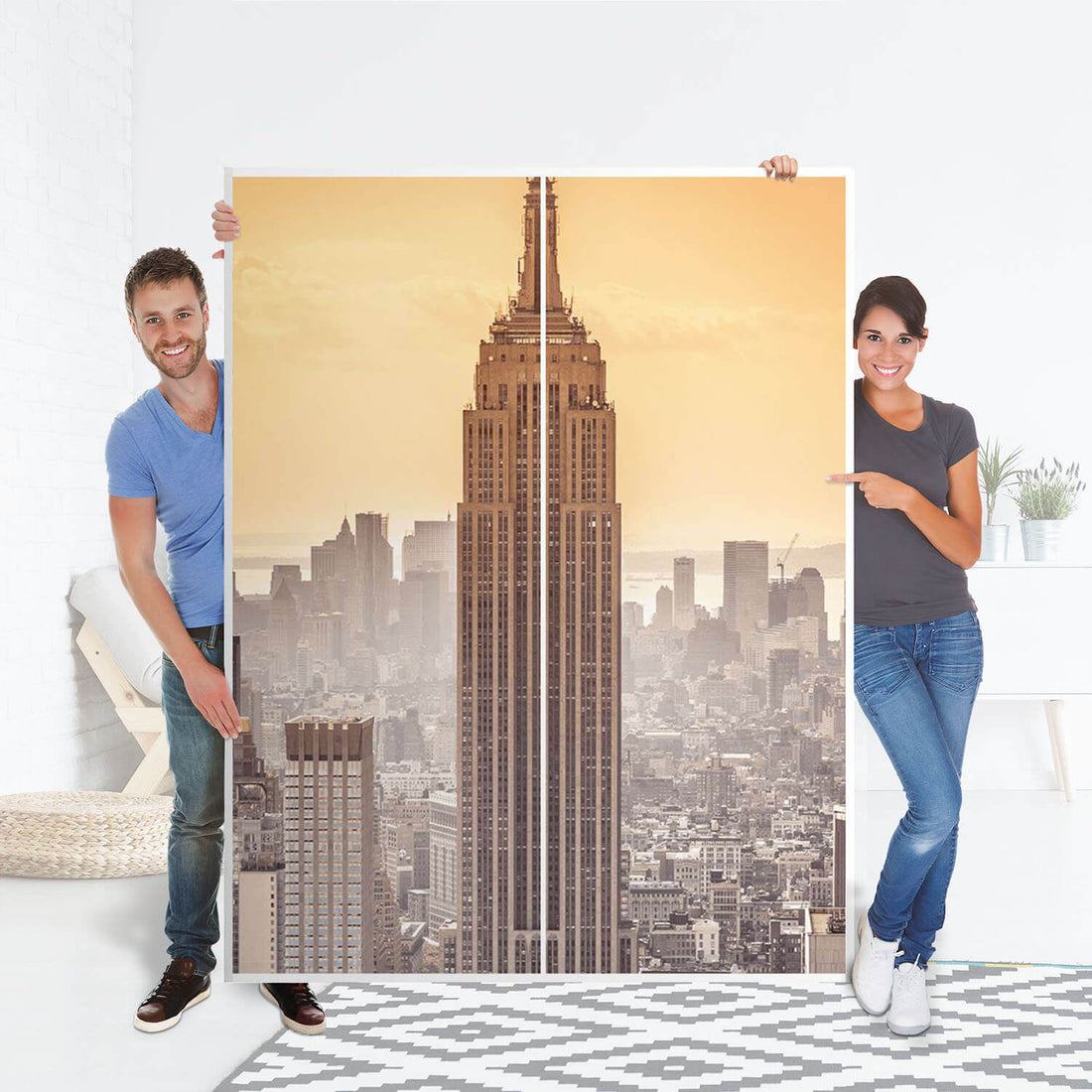 Möbel Klebefolie Empire State Building - IKEA Pax Schrank 201 cm Höhe - Schiebetür 75 cm - Folie