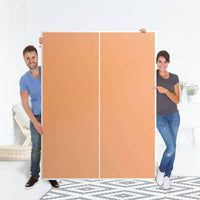 Möbel Klebefolie Orange Light - IKEA Pax Schrank 201 cm Höhe - Schiebetür 75 cm - Folie