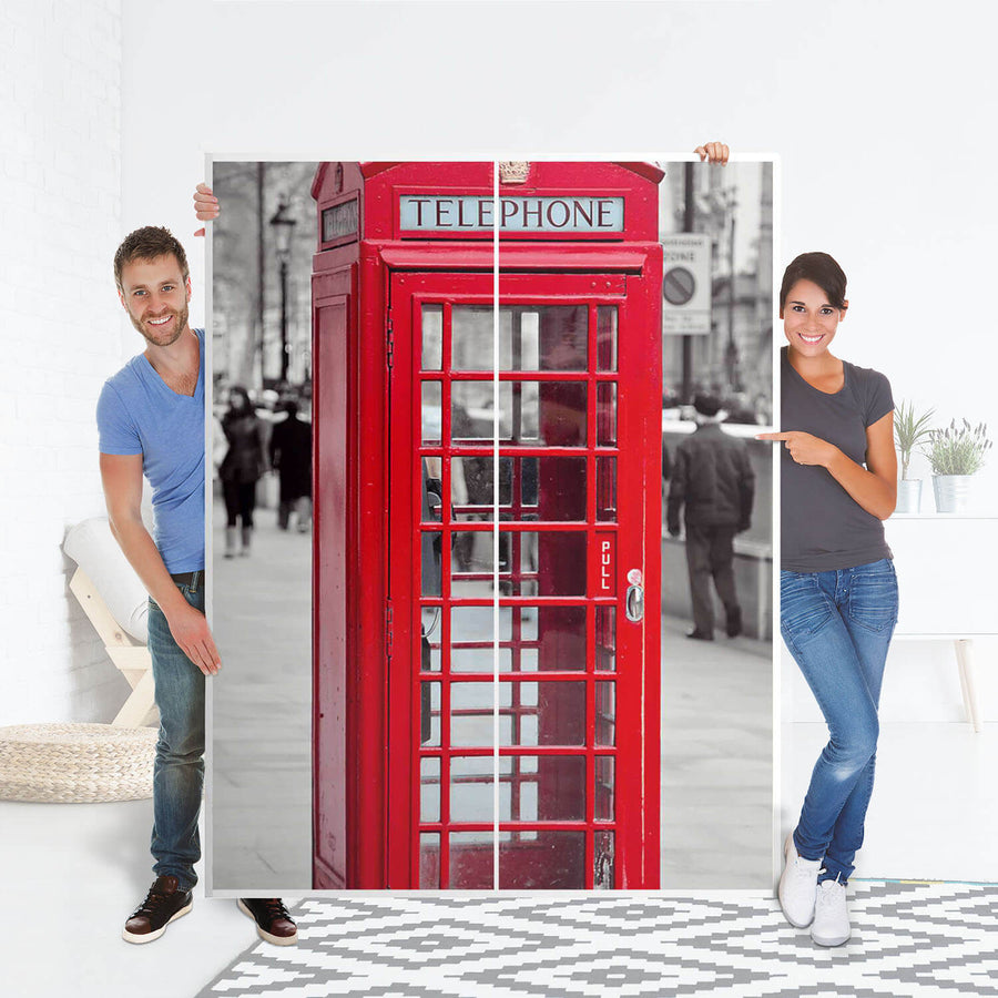 Möbel Klebefolie Phone Box - IKEA Pax Schrank 201 cm Höhe - Schiebetür 75 cm - Folie