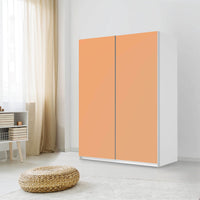 Möbel Klebefolie Orange Light - IKEA Pax Schrank 201 cm Höhe - Schiebetür 75 cm - Schlafzimmer