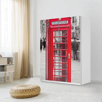 Möbel Klebefolie Phone Box - IKEA Pax Schrank 201 cm Höhe - Schiebetür 75 cm - Schlafzimmer