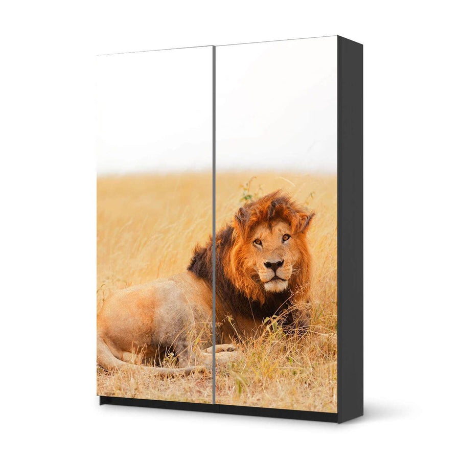 Möbel Klebefolie Lion King - IKEA Pax Schrank 201 cm Höhe - Schiebetür 75 cm - schwarz