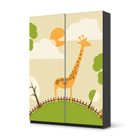 Möbel Klebefolie Mountain Giraffe - IKEA Pax Schrank 201 cm Höhe - Schiebetür 75 cm - schwarz