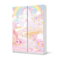 Möbel Klebefolie Candyland - IKEA Pax Schrank 201 cm Höhe - Schiebetür 75 cm - weiss