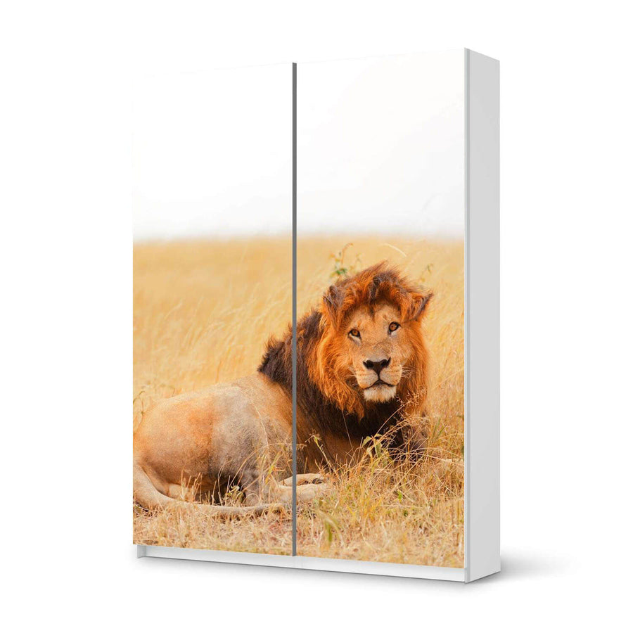 Möbel Klebefolie Lion King - IKEA Pax Schrank 201 cm Höhe - Schiebetür 75 cm - weiss