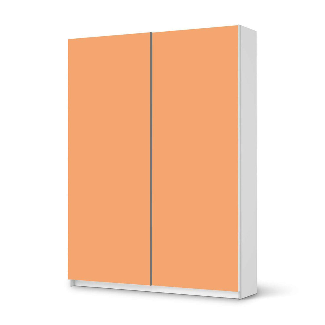 Möbel Klebefolie Orange Light - IKEA Pax Schrank 201 cm Höhe - Schiebetür 75 cm - weiss