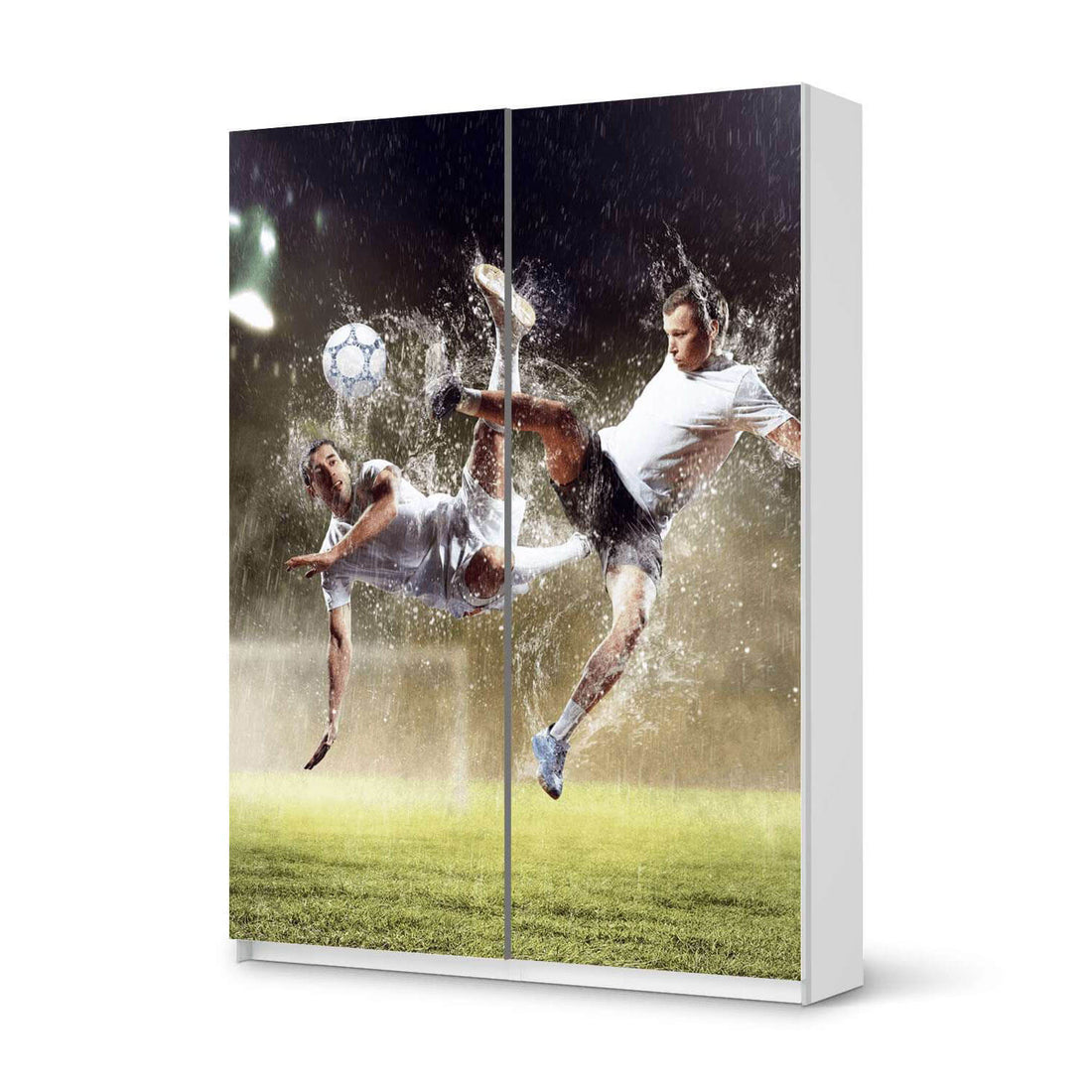 Möbel Klebefolie Soccer - IKEA Pax Schrank 201 cm Höhe - Schiebetür 75 cm - weiss