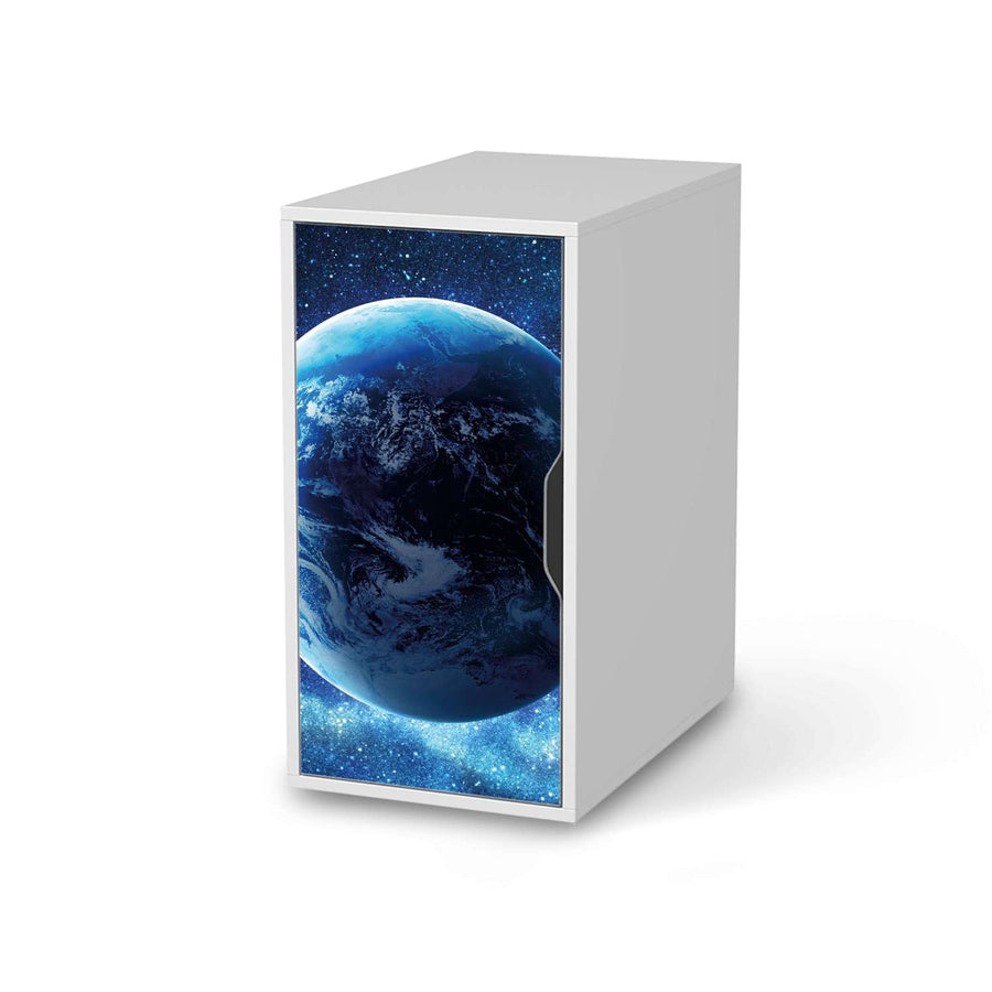 Möbelfolie Planet Blue - IKEA Alex Schrank - weiss