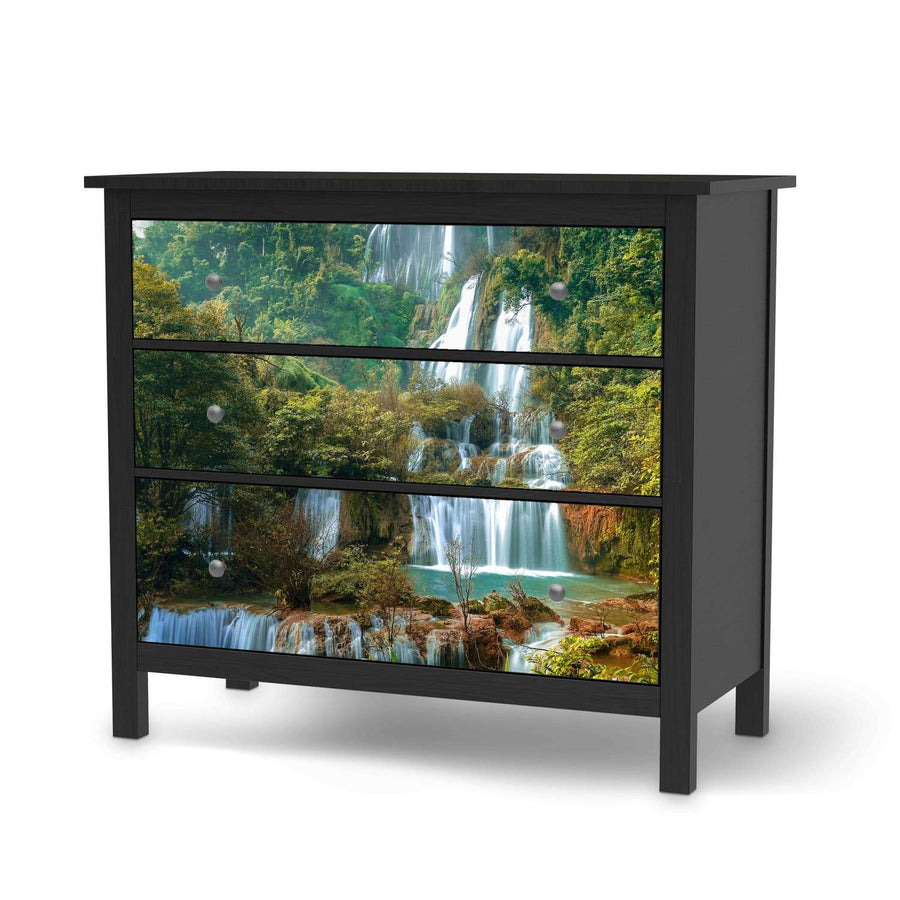 Möbelfolie Rainforest - IKEA Hemnes Kommode 3 Schubladen - schwarz