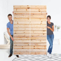 Möbelfolie IKEA Bright Planks - IKEA Pax Schrank 236 cm Höhe - Schiebetür 75 cm - Folie