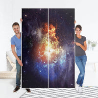 Möbelfolie IKEA Nebula - IKEA Pax Schrank 236 cm Höhe - Schiebetür 75 cm - Folie