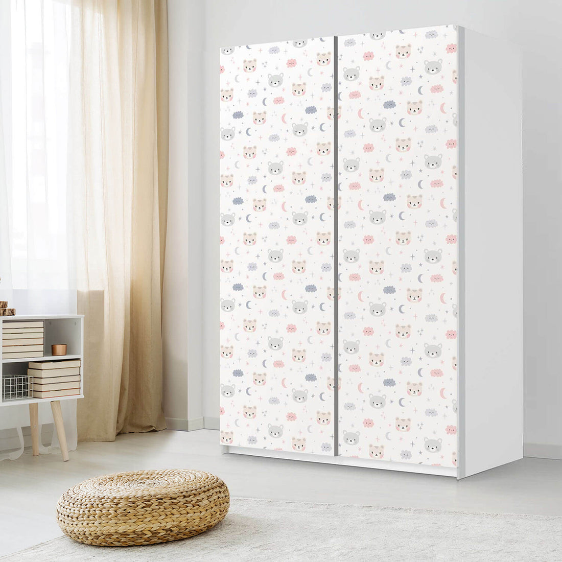 Möbelfolie IKEA Sweet Dreams - IKEA Pax Schrank 236 cm Höhe - Schiebetür 75 cm - Kinderzimmer