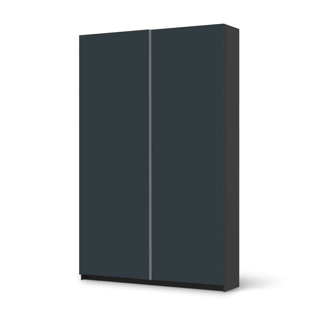 Möbelfolie IKEA Blaugrau Dark - IKEA Pax Schrank 236 cm Höhe - Schiebetür 75 cm - schwarz