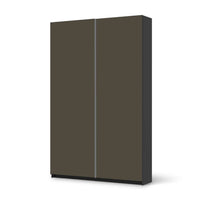 Möbelfolie IKEA Braungrau Dark - IKEA Pax Schrank 236 cm Höhe - Schiebetür 75 cm - schwarz