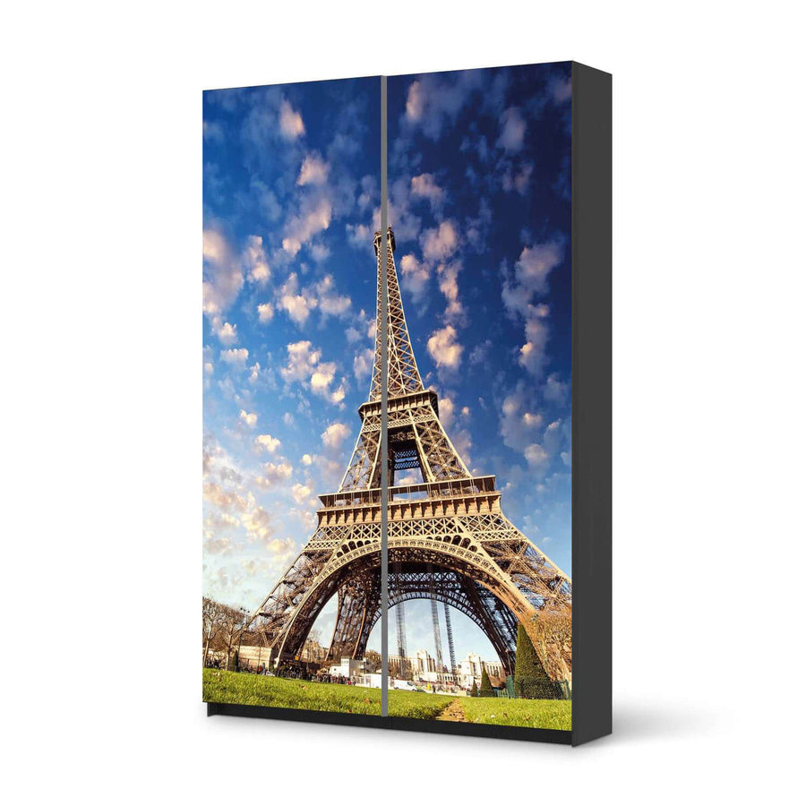 Möbelfolie IKEA La Tour Eiffel - IKEA Pax Schrank 236 cm Höhe - Schiebetür 75 cm - schwarz