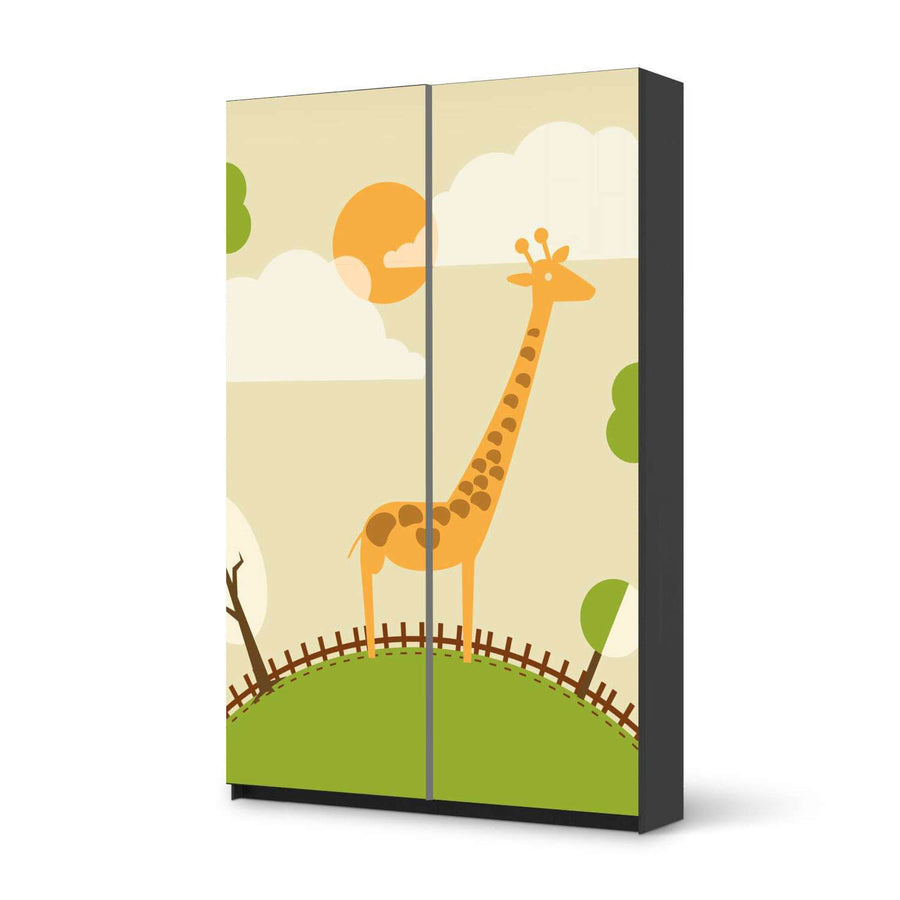 Möbelfolie IKEA Mountain Giraffe - IKEA Pax Schrank 236 cm Höhe - Schiebetür 75 cm - schwarz