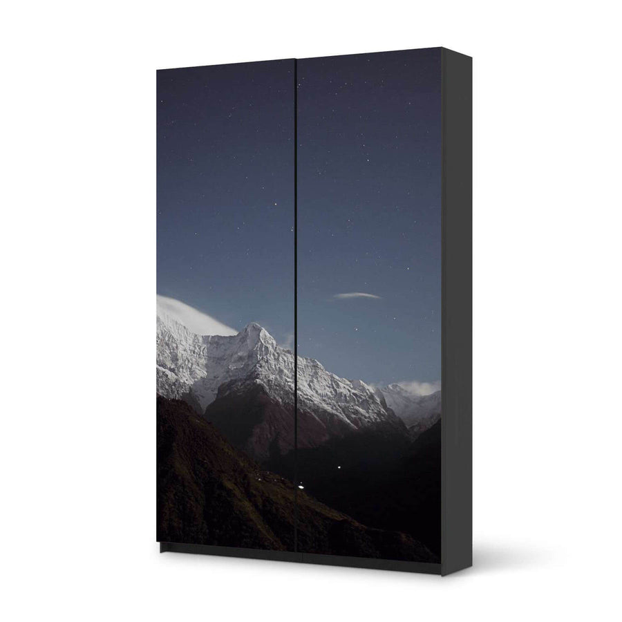 Möbelfolie IKEA Mountain Sky - IKEA Pax Schrank 236 cm Höhe - Schiebetür 75 cm - schwarz