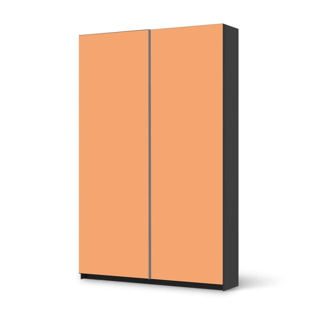 Möbelfolie IKEA Orange Light - IKEA Pax Schrank 236 cm Höhe - Schiebetür 75 cm - schwarz