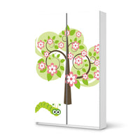 Möbelfolie IKEA Blooming Tree - IKEA Pax Schrank 236 cm Höhe - Schiebetür 75 cm - weiss