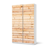 Möbelfolie IKEA Bright Planks - IKEA Pax Schrank 236 cm Höhe - Schiebetür 75 cm - weiss