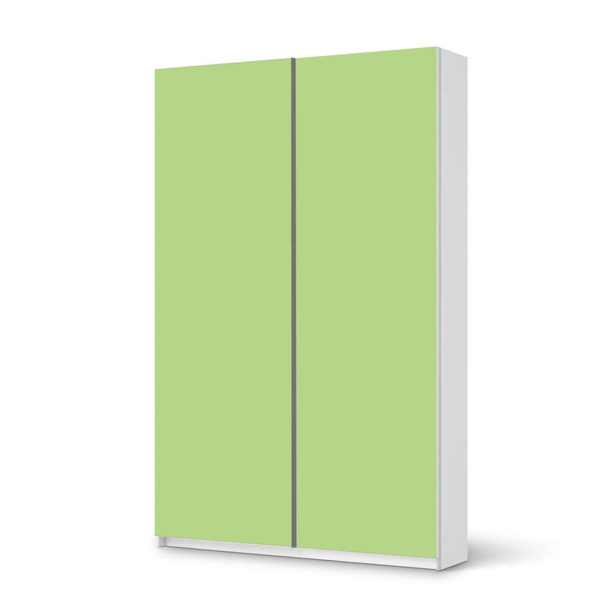 Möbelfolie IKEA Hellgrün Light - IKEA Pax Schrank 236 cm Höhe - Schiebetür 75 cm - weiss