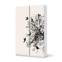 Möbelfolie IKEA Tree and Birds 2 - IKEA Pax Schrank 236 cm Höhe - Schiebetür 75 cm - weiss