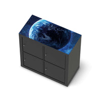 Möbelfolie Planet Blue - IKEA Kallax Regal [oben] - schwarz